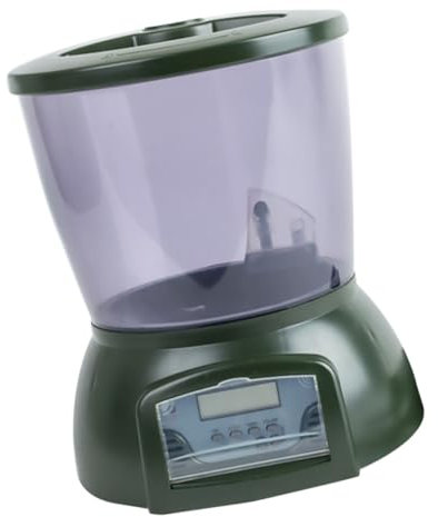 Housoutil Automatischer Fischfütterer Mit LCD Timer Großer Pellet Futterspender Aus Kunststoff Für Kleine Teiche Und Aquarien Trockenes Getreidefutter Fischzucht