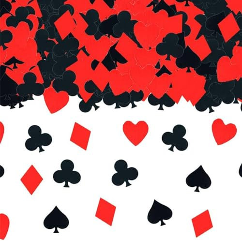 30 g Casino Party Poker Konfetti Glitzer Schwarz Rot Poker Konfetti Las Vegas Themenparty Casino Nacht Dekorationen Party Gastgeschenke Geburtstag Hochzeit Festival Tischdekoration Supplies