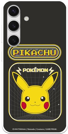 Schutzhülle kompatibel mit Samsung Galaxy S24 Offizielle Pokémon Pikachu Videospiel zum Schutz Ihres Handys. Flexible transparente Silikonhülle, offizielle Pokémon-Lizenz