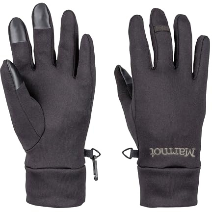 Marmot Power-Stretch-Handschuhe für Damen, Schwarz – Neueste Kollektion, Large