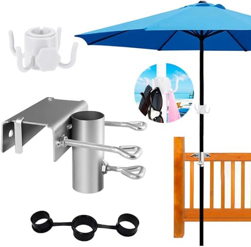 YODITI Sonnenschirm Halterung Balkon Sonnenschirmhalter: Sonnenschirm Halterung Balkon - Balkon Schirmhalterung Ø25-38mm - Schirmhalterung Balkongeländer Einstellbar
