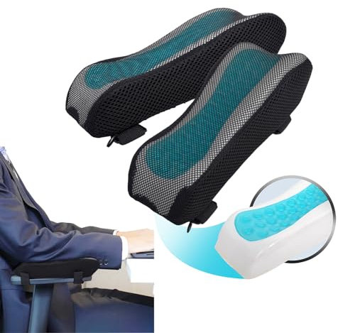 Pauzle Ergonomic Chair Armrest Pads, Comfy Office & Gaming Chair Armrest Cushions, 2 Pack - Blue