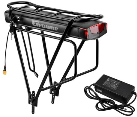 Batteria Ebike 36V 15Ah con Portapacchi Posteriore e Caricabatterie per Motore da 200W-750W, Batteria per Bicicletta Elettrica Ioni di Litio per Biciclette da 26-29 pollici