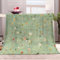 XCQHZYQ Kuscheldecke Flauschig Decke Blumen&Reben&Hellgrün 130x150 cm Fleecedecke Wohndecken Warm Sherpa Sofaüberwurf Flauschig Überwurf Tagesdecke für Bett Sofa Schlafzimmer Büro