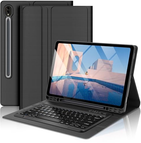 Samsung Galaxy Tab S10 Ultra / S9 Ultra Clavier 14.6'', AZERTY Français Clavier Magnétique BT sans Fil Étui pour Tab S10Ultra 2024 /S9Ultra 2023 - Noir