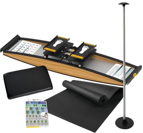 Fablestoryem Ski-Trainingsgerät, Ski-Simulator, 3D-Crosstrainer, 150 kg Belastung, mehrere Trainingsmodi optional, mit Skistöcken und Bodenmatte für, Stärkung von Ausdauer Gleichgewicht