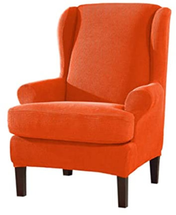 Jacquard-Sofabezüge, Ohrensessel, elastischer Stoff, Stretch, Couch-Schonbezug, Möbelschutz, Einzel-Sofabezug in Orange
