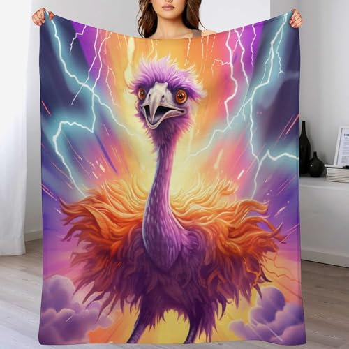 AAPZY Strauß Fleece Decke, Extra Weiche Flauschige Kuscheldecken, Leichte, Gemütliche Flannel Sofadecke/Couchdecke Für Erwachsene, Wohndecke （150×200cm）