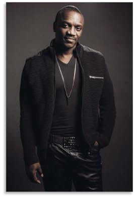 CJianqiang Akon 1 Poster, Album, Sänger, Leinwand, Poster, Musikposter, Wandkunst, Dekoration, Gemälde, Schlafzimmer, Gemälde, Wohnzimmer, Poster, 30 x 45 cm, ungerahmter Stil