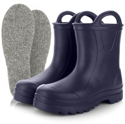 3Kamido GoSplash Stivali di gomma per bambini - molto comodi in materiale EVA leggera per bambini e bambine belli robusti impermeabili con maniglia per indossarli facilmente antiscivolo