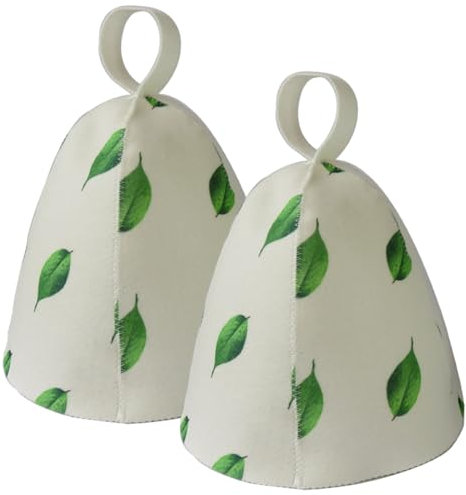 Sauna chapeau 2pcs résistant à la chaleur en laine respirante Sauna capride pliable Banya Hat Tree Leaf Match Cap pour femmes Men outils personnels