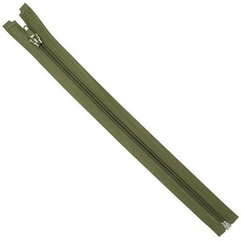 AERZETIX - Set di 10 Cerniere lampo a spirale N°5 30cm separabili con cursore - in metallo nylon poliestere - colore verde militare - per cucito artigianato creazioni tessili