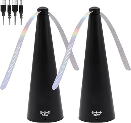 2 Pièces Ventilateur Anti Mouche De Table, Ventilateur Anti-mouches Rechargeable Usb, Ventilateurs Anti-Mouches Silencieux,Éloignez Les Mouches Et Les Insectes De Vos Aliments Pour Extérieur Intérieur