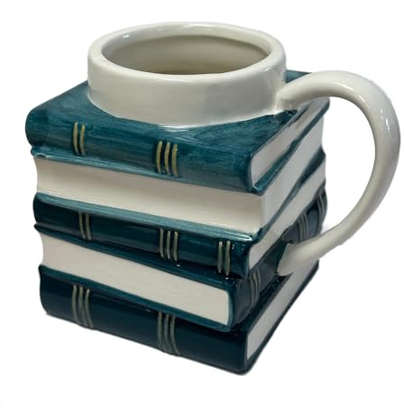 Book-Essentials Büchertasse im edlen Buchdesign – liebevolles Geschenk für Bücherliebhaberinnen & Leseratten – stilvolle Keramiktasse zum Lesen, Träumen & Genießen – Farbe Petrol (Petrol)