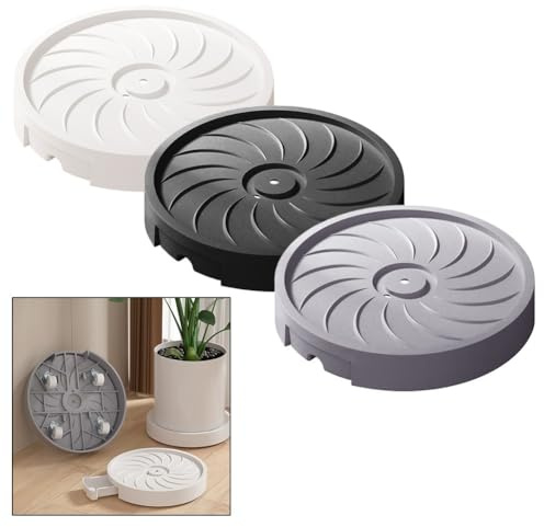 Tidevib Plant for Caddy with Swivel Casters Indoor Outdoor Use, 38cm for Round Flower Pot Roller Tray with Water Storage Box and Drainage Hole, for Large Pots