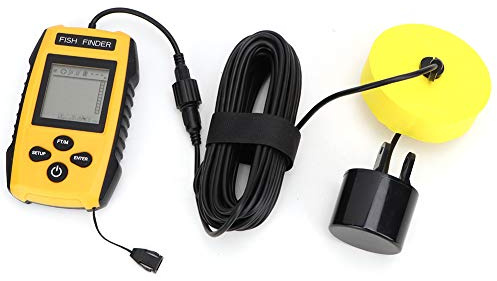 Spacnana Fischfinder mit Einstellbarer Empfindlichkeit, Tragbarer LCD-Tiefenmesser mit Sonarsensor, Erkennt Wassertiefe und Fischgröße, Ideal für Angelkajak- und Bootsbegeisterte