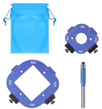 Radius Jig Router Templates, Aluminium Alloy Round Corner Radius Templates Woodworking Router with Router Bit and Storage Bag for Woodworking R10 R15 R20 R25 R30 R35 R40 R50 (Red)
