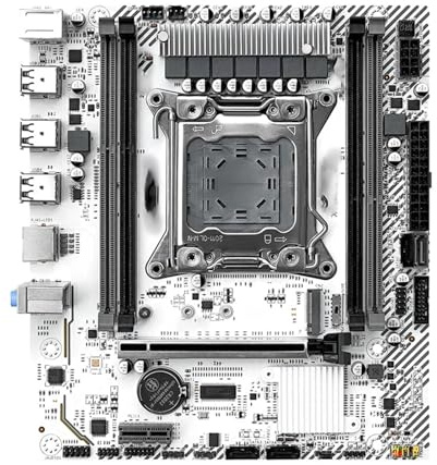 Carte Mere pc Kit d'assemblage PC Fit for JGINYUE X79 LGA 2011 Carte mère M-ATX avec processeur Xeon E5 2695 V2 et mémoire DDR3 64 Go 1600 MHz NVME SATA 3.0