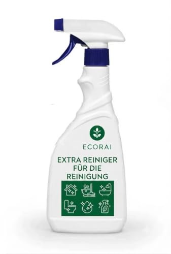 Ecorai Ökologischer Universal Essigreiniger Konzentrat mit Zitronensäure – entfernt Fett & Kalk, reinigt gründlich – 500 ml Sprühflasche für 2,5 L (8er-Pack)