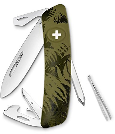 Swiza C04SILVA Couteau Suisse Multifonctions, Vert Kaki, 16.8
