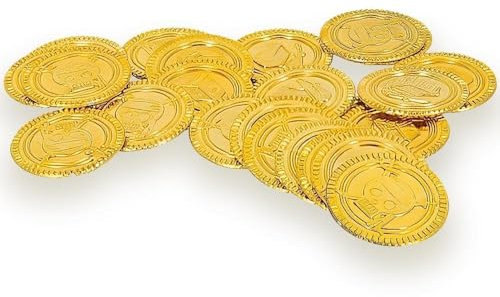 Goldene Piraten Schatzmünzen aus Kunststoff - 30er-Pack, Gold
