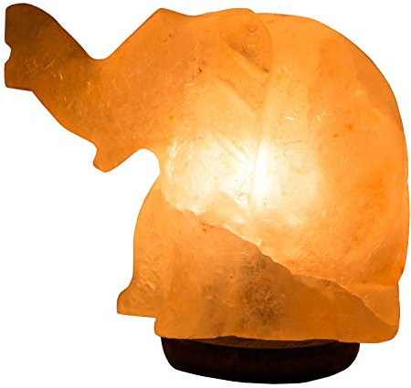Klass Home Finest Quality 100% Natural Warm Pink Himalayan Elephant Salt Lamp with CE Certified DIMMER Cable & 2 X Bulbs by Klass Home Collection® (Elephant Dimmer Cable)