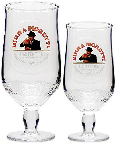 Birra Moretti Pint Glass and Half Pint Glass Set