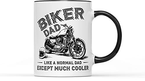 Tazza con scritta in lingua inglese “Like A Normal Dad except much cooler”, idea regalo per la festa del papà, tazza da tè e caffè, Ceramica, Manico nero Prime