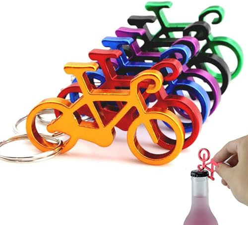 LEZED Abridor de Botellas para Bicicleta, Abridores con Llavero de Botellas de Cerveza, Abrebotellas de Botella de la Bicicleta de Aluminio 10 Unidades, Color al Azar