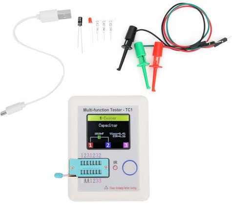 Transistor Tester, Multifunktions Kapazitäts induktivitäts widerstands Messgerät DIY Kit, mit 3,5 Zoll Farb TFT Bildschirm, für Kondensator Dioden Transistoren