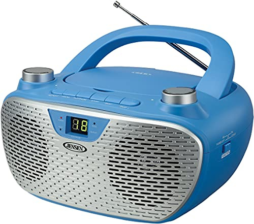JENSEN CD-485-BL CD-485 1-Watt Portable Stereo CD Player with AM/FM Radio (Blue)