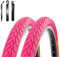 2 x Roverstone Fahrradreifen Drahtreifen Rosa 28 x1,4 (37-622) inkl. 3 x Reifenheber