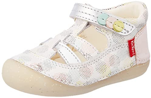 Kickers Sushy Mixte enfant, Blanc Rose Pois Multico, 18 EU