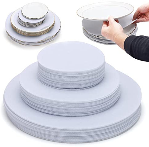 Imncya Plate Separators Storage, Set Of 60 And 3 Different Size, Thick and Premium Soft Felt Plate Dividers For China/Dish/Coffee Saucers Protecting and Stacking