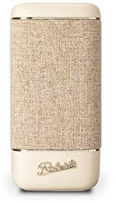 Roberts - Enceinte Bluetooth Beacon 335 - Portable, Rechargeable, Autonomie 15h, Deux radiateurs de Basses passifs, Amplificateur de Basses, égaliseur, Appairage stéréo - Crème Pastel