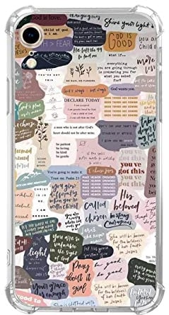 Eurdosmk Bible Verses Aesthetic Case Compatible with iPhone XR, Cute Indie Christian Postive Quotes Case for iPhone XR for Teens Men and Women, Trendy Cool TPU Bumper Phone Case Cover
