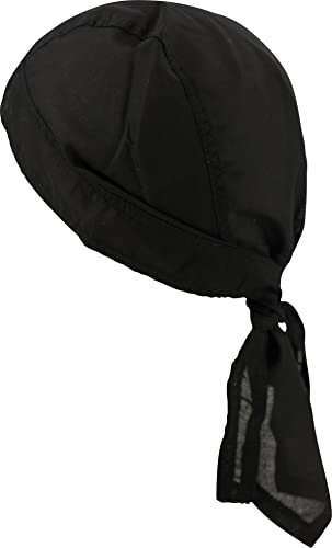 fashionchimp Zandana aus 100% Baumwolle, Bandana-Kopftuch, Bikertuch für Damen und Herren, Muster-Print (Schwarz-Uni)