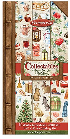 Stamperia SBBV20 Sammelfiguren – Romantisch – Zuhause für die Feiertage, Papier, Mehrfarbig, 15 x 30,5 x 0,3 cm