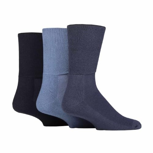 IOMI Footnurse - 3 Pack Unisex Extra Wide Bamboo Diabetic Socks | 4 Sizes | For Swollen Feet & Legs | Smooth Toe Seam | Cushioned Foot