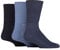 IOMI Footnurse - 3 Pack Unisex Extra Wide Bamboo Diabetic Socks | 4 Sizes | For Swollen Feet & Legs | Smooth Toe Seam | Cushioned Foot (6-8 UK, Denim)