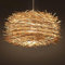 Comely Pendelleuchte Rattan, Boho Lampe Rattan Hängend Rustikal, Kreativer Kronleuchter in Vogelnestform, Geflochten Hängelampe Deckenlampe Rattan E27 für Schlafzimmer Wohnzimmer Esszimmer Flur Küche