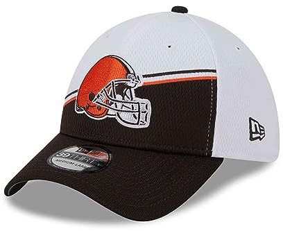 New Era - NFL Cleveland Browns 2023 Sideline 39Thirty Stretch Cap Farbe Braun-Weiß, Größe S-M