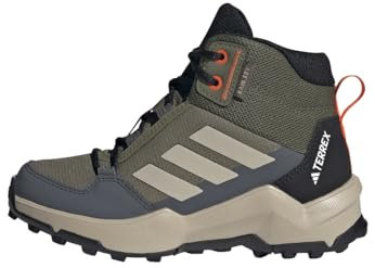 adidas Unisex Terrex AX4R MID RAIN.RDY Hiking Shoes Wanderschuhe, Olive Strata/Wonder Beige/Orange, 39 1/3 EU