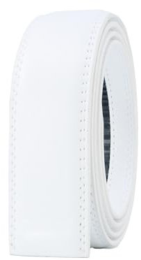 COTIDI Herren-Ledergürtel mit Ratsche ohne Löcher, 35 mm breit, ohne Schnalle, Weiß C20, 120