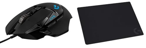 Logitech G502 Hero Ratón Gaming con Cable Alto Rendimiento & G240 Alfombrilla para Juegos, Tela, optimada para sensores de Juegos, roce Superficial
