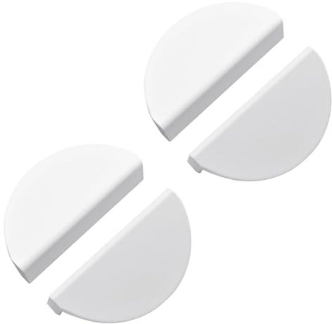 INCREWAY 4PCS Half Moon Drawer Pulls Aluminum Alloy Cabinet Pulls Semicircle Knobs Decorative Door Knobs (White)
