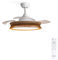 CREATE / WIND CLEAR/Ventilador de techo con luz blanco y mimbre trenzado con mando / 40W, Ø108 cm, temporizador, 6 velocidades, aspas retráctiles, 3 temperaturas de luz, función verano-invierno