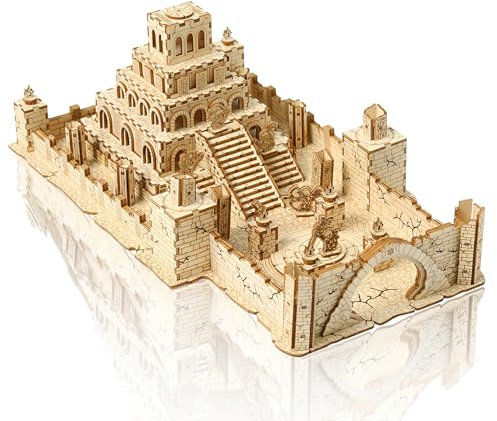 Cuteefun 3D Puzzle Holz Castle Modell Kit, DIY Holzbasteleien für Erwachsene zum Selbermachen, für Geburtstag, Valentinstag, Vatertag, Weihnachten (Spur Einer Ruine)