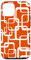 Hülle für iPhone 13 Pro Retro MCM Quadratisches Motiv Vintage Muster 7 orange