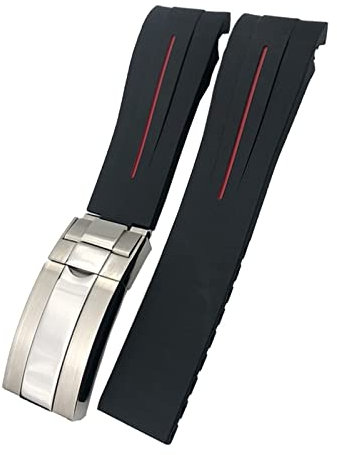 QTYQWC 21mm 22mm Schwarz Rot Blau Gummi Armband Für Deepsea Sea-Dweller Submariner 41mm Tauchen wasserdichte Silikon Uhr Strap